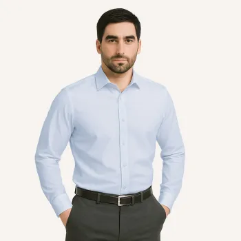 پیراهن آستین بلند یقه برگردان مردانه مدل آرکا ابراف کد ABE