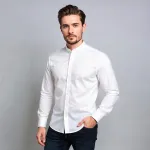 پیراهن آستین بلند یقه دیپلمات مردانه مدل دیاکو